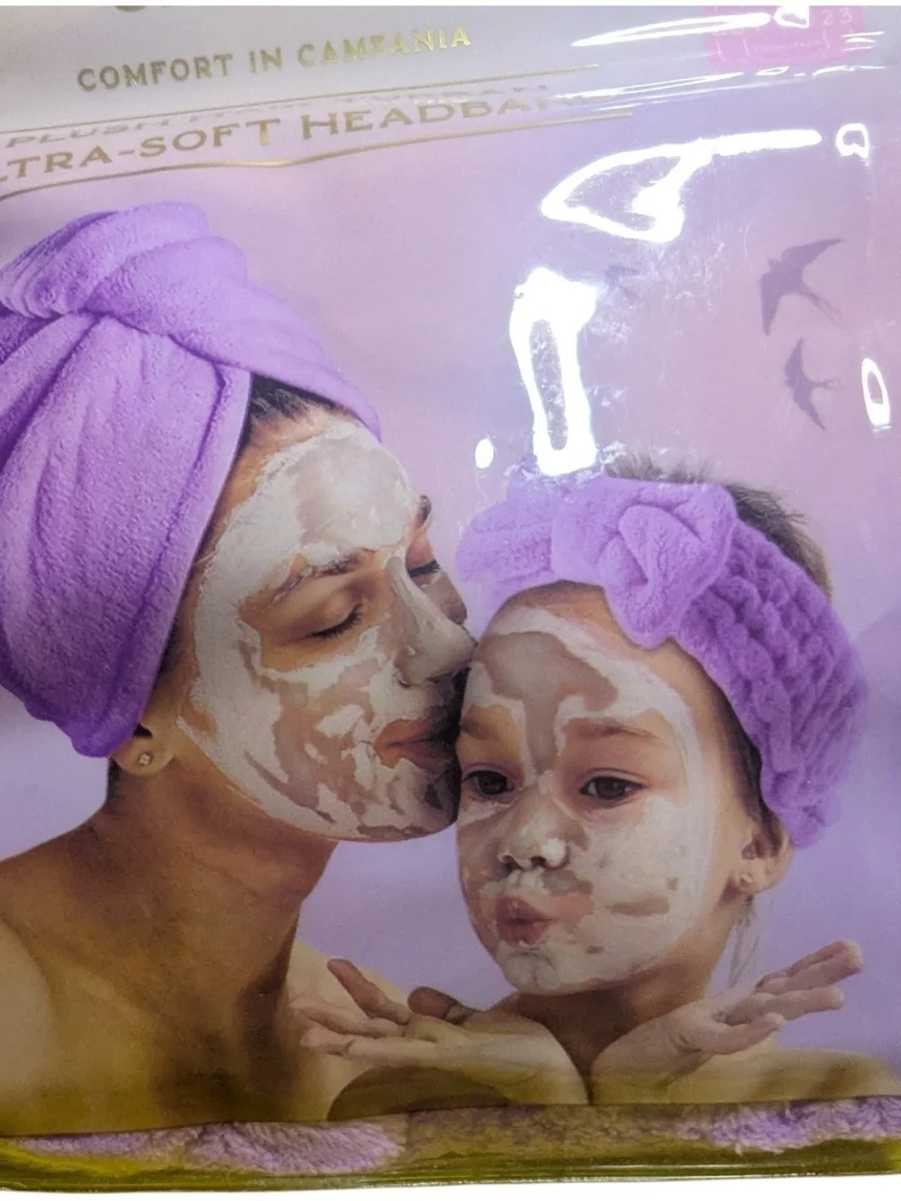 Bella Ciao 2-Piece Spa Hair Turban & Headband Set O/S Purple
